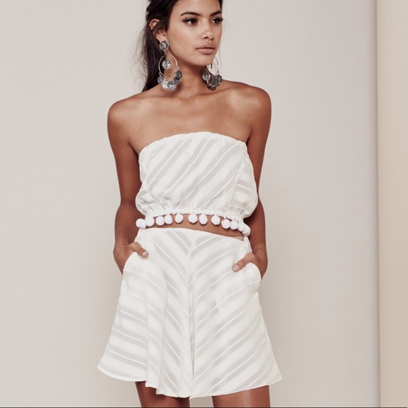 For Love And Lemons Tops - Bundle FLL Alessandra Skirt & Crop Top in White